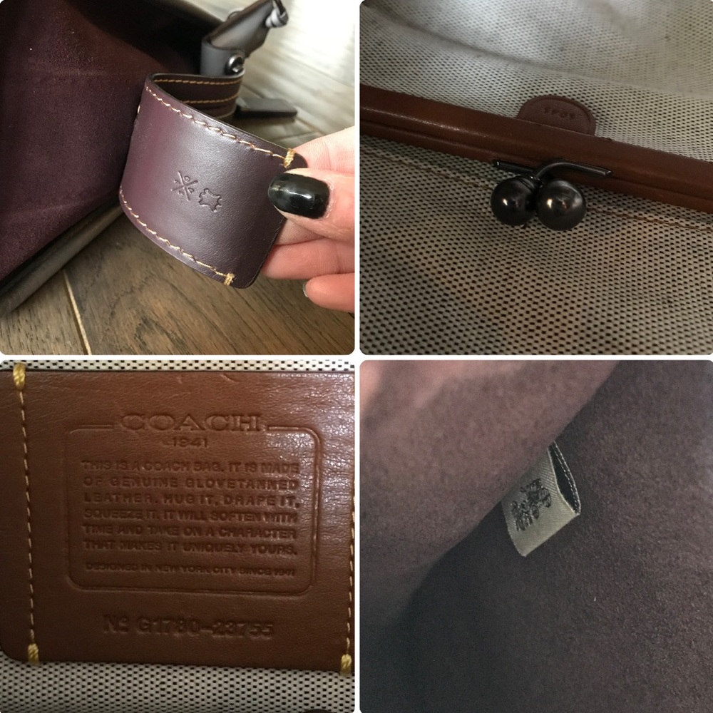 Coach 1941 Rogue 31 Leather Satchel Purse, 23755, Suede Color Block - Picture 12 of 16